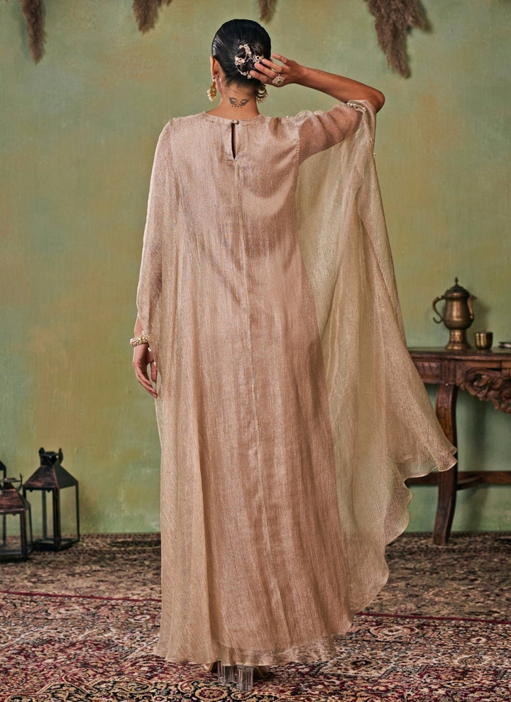 Seema Thukral Gold Tissue Kaftan Pants SetFabilicious Fashion