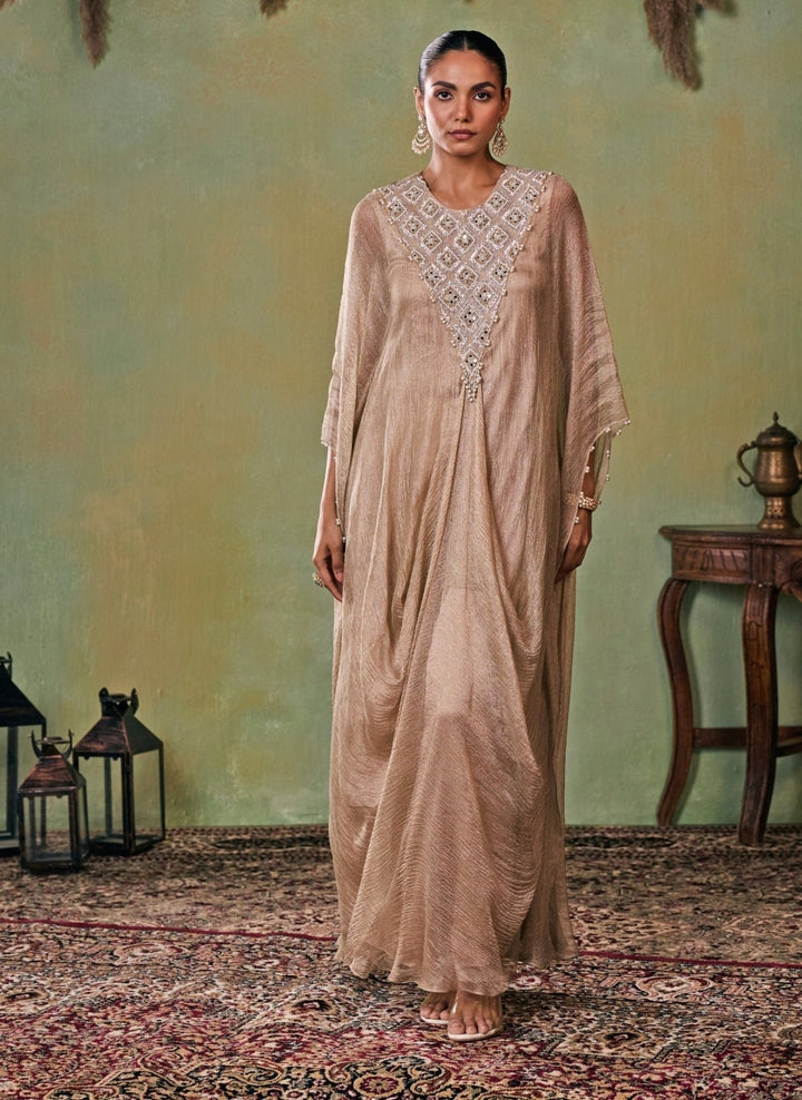 Seema Thukral Gold Tissue Kaftan Pants SetFabilicious Fashion