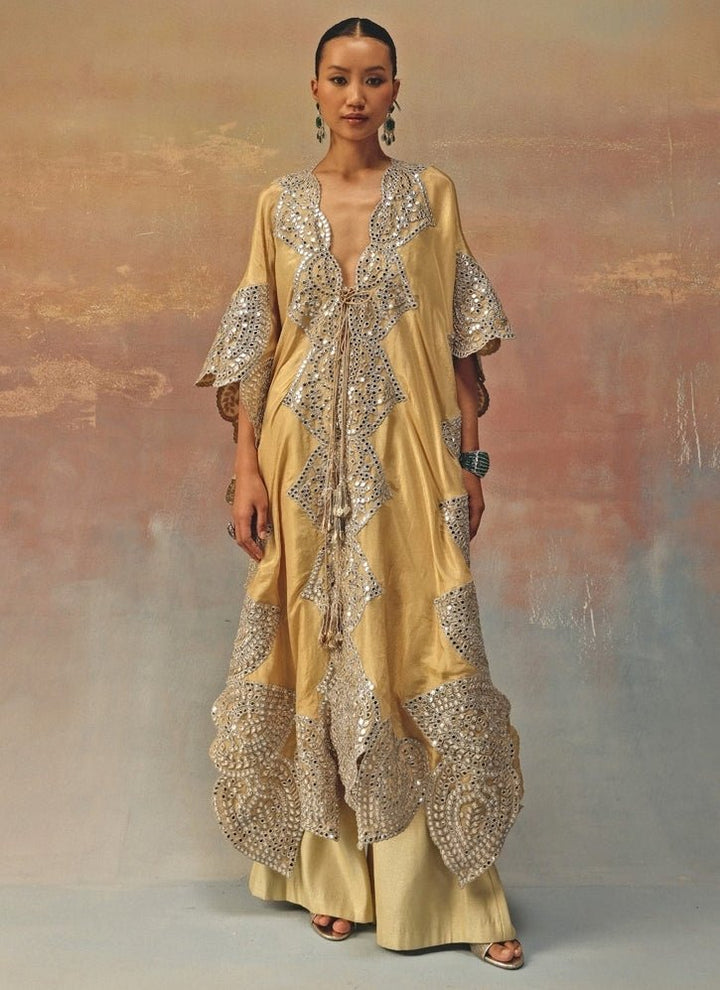 Twenty Nine Gold Tissue Organza Kaftan PalazzoFabilicious Fashion