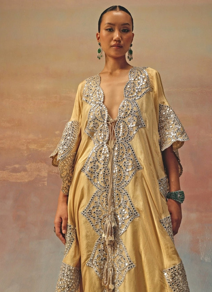 Twenty Nine Gold Tissue Organza Kaftan PalazzoFabilicious Fashion