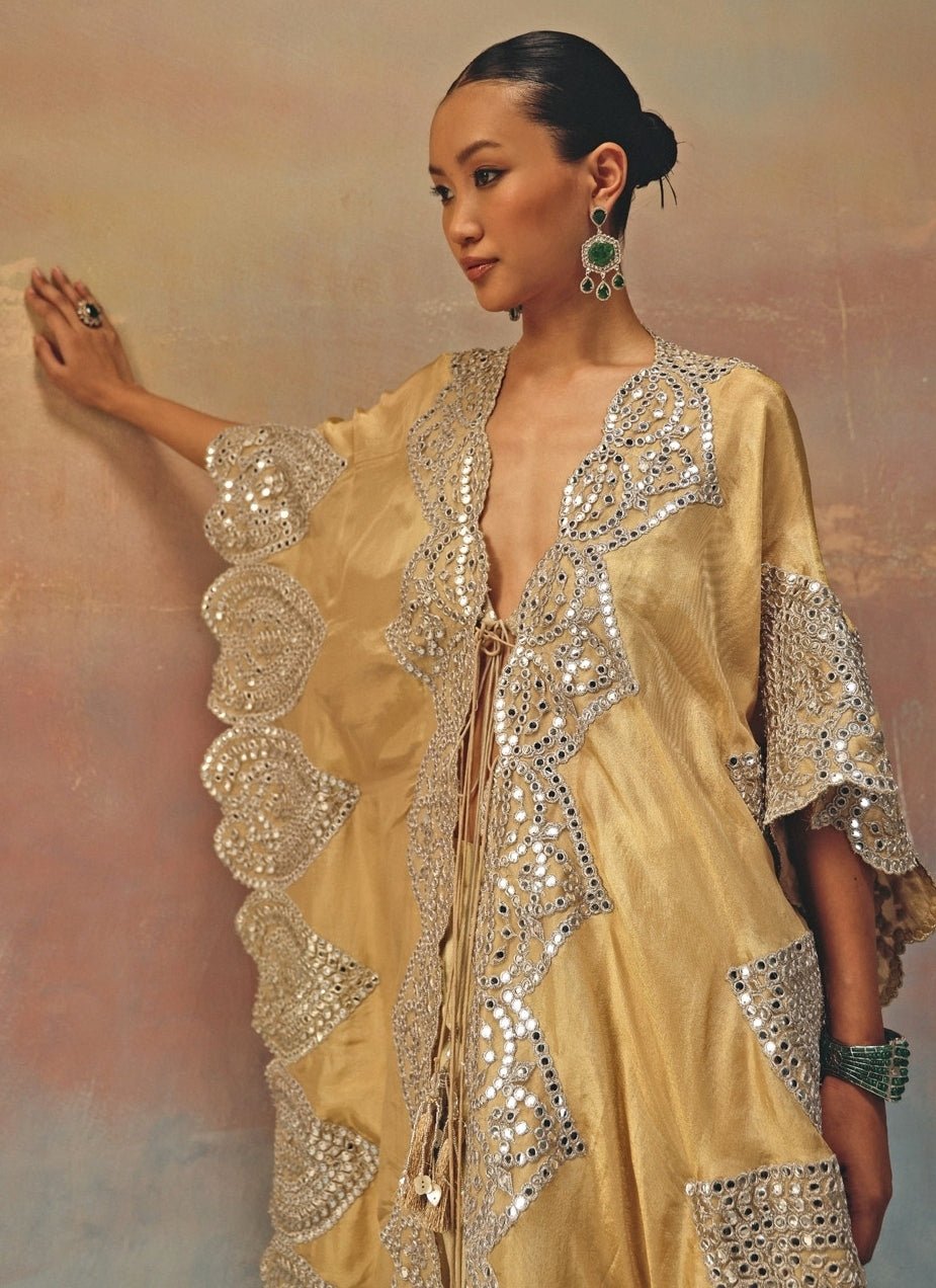 Twenty Nine Gold Tissue Organza Kaftan PalazzoFabilicious Fashion