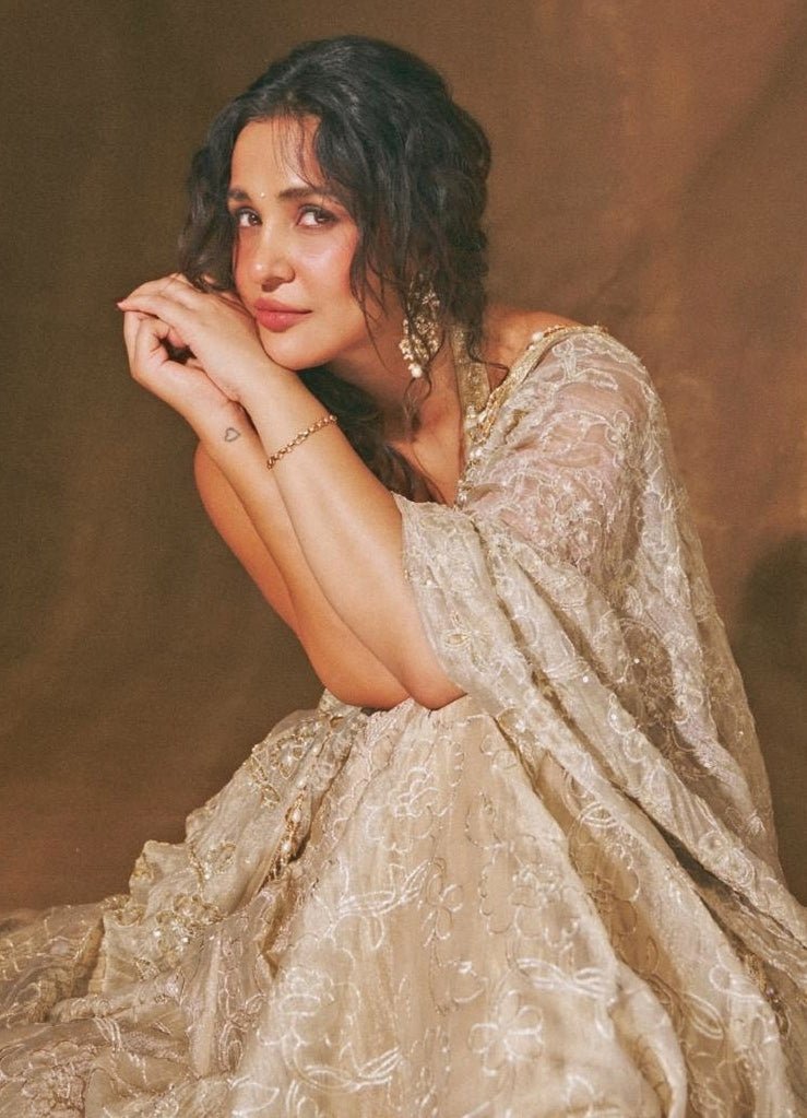 Chamee And Palak Gold Tissue Organza Pre-Draped SareeFabilicious Fashion
