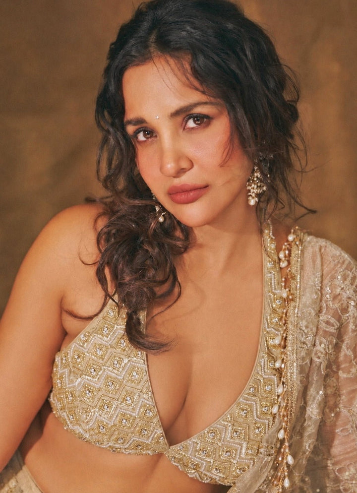 Chamee And Palak Gold Tissue Organza Pre-Draped SareeFabilicious Fashion