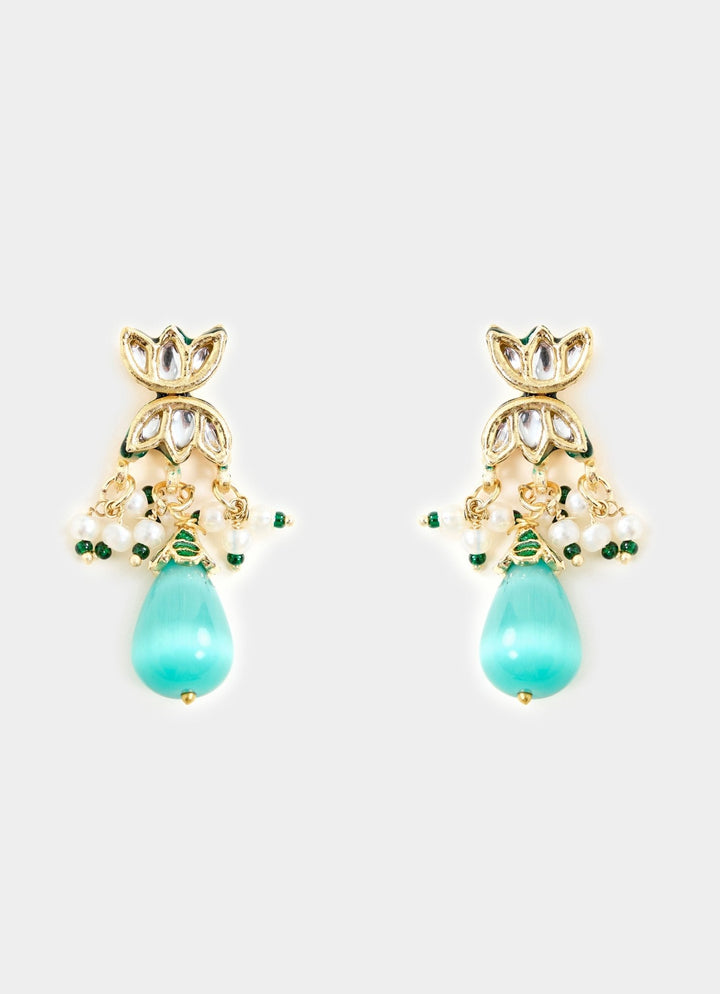 Gold Tone Multicolor Stone Choker Necklace Set Vivinia By Vidhi Mehra - Fabilicious Fashion