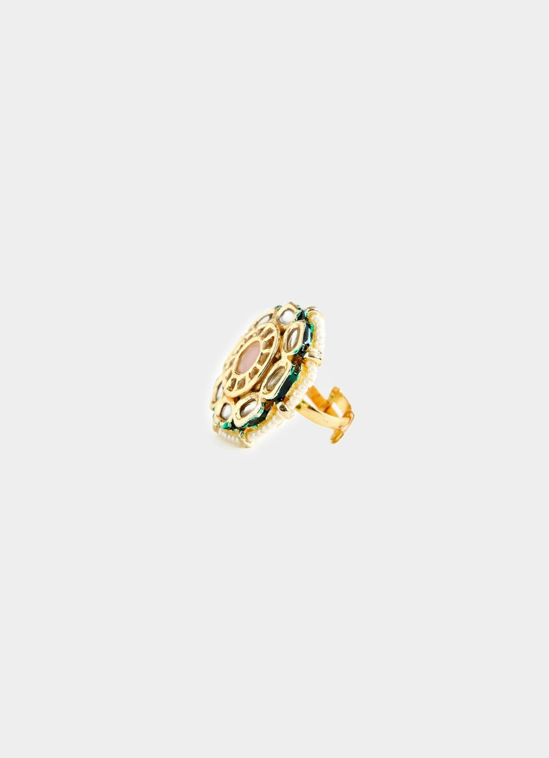 Gold Tone Oversized Statement Ring Vivinia By Vidhi Mehra - Fabilicious Fashion