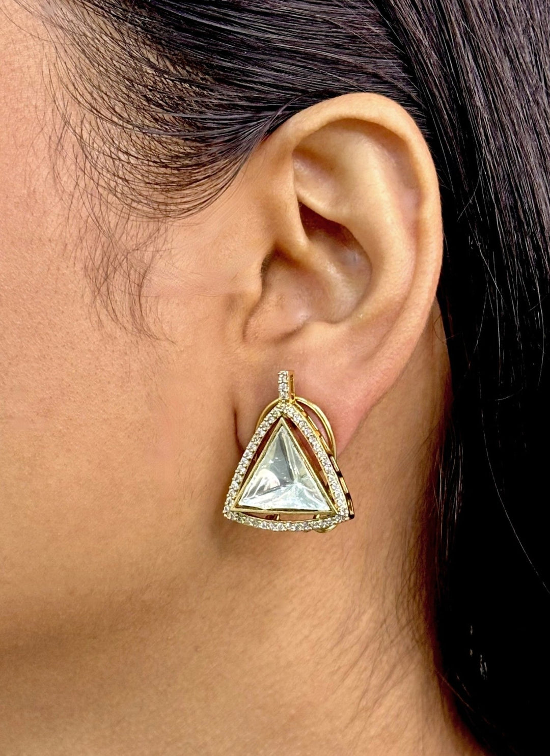Naymee Gold Triangle Polki StudFabilicious Fashion