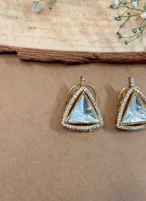 Naymee Gold Triangle Polki StudFabilicious Fashion