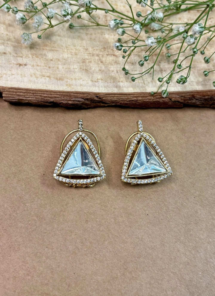 Naymee Gold Triangle Polki StudFabilicious Fashion