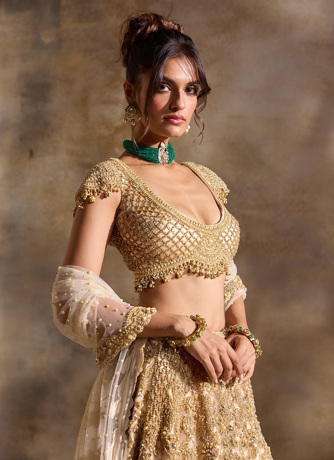 Gold Tulle Lehenga Set Nitika Gujral - Fabilicious Fashion