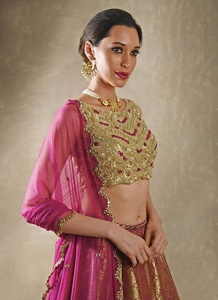 Rani Pink Banarasi Lehenga