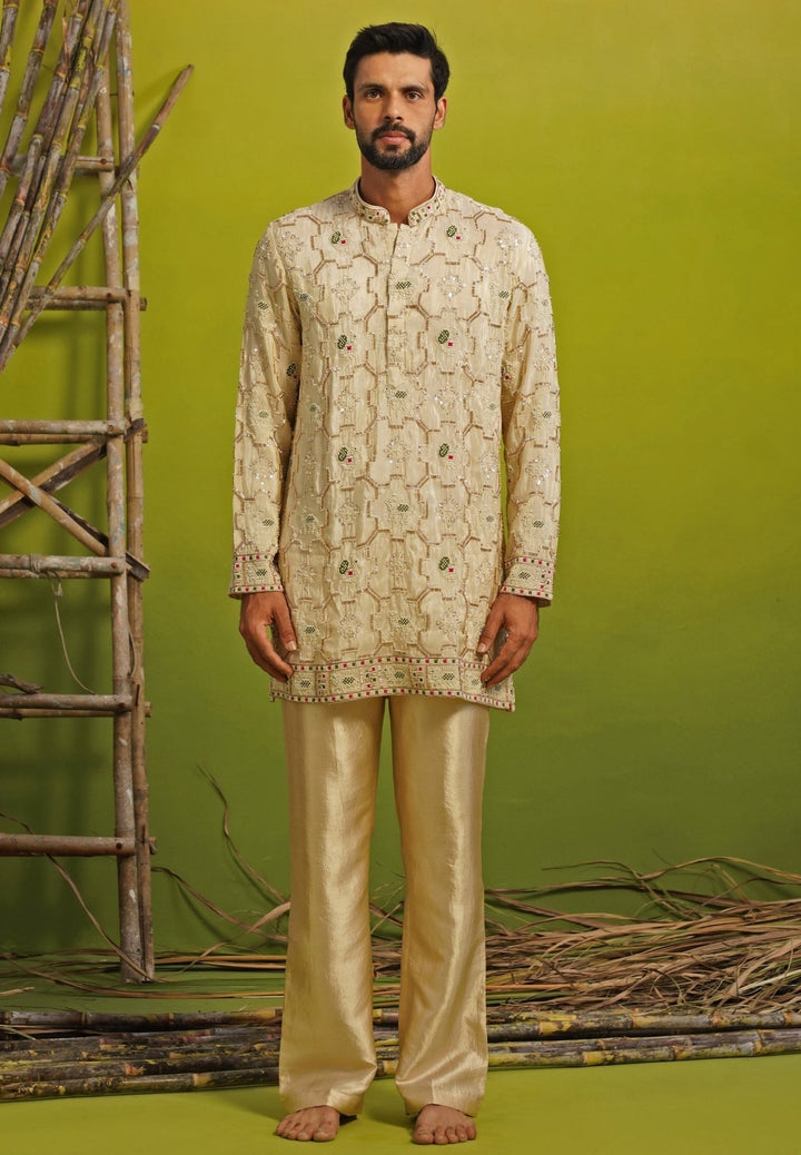 Kalpraag Golden Silk Short Kurta SetFabilicious Fashion