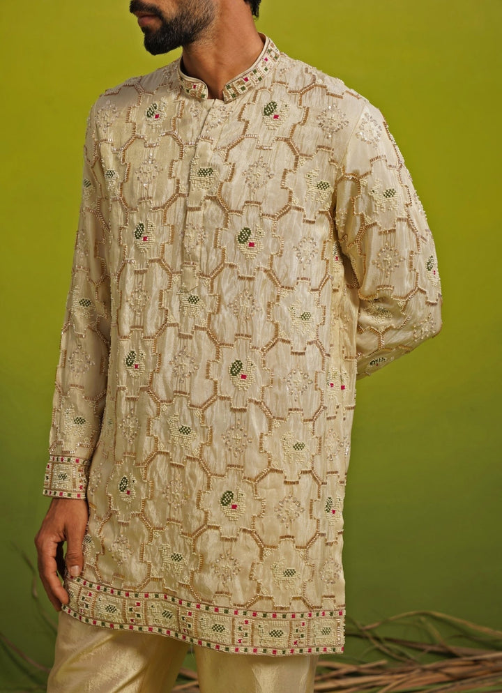 Kalpraag Golden Silk Short Kurta SetFabilicious Fashion
