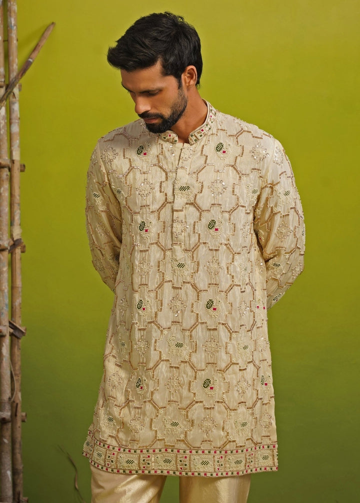 Kalpraag Golden Silk Short Kurta SetFabilicious Fashion