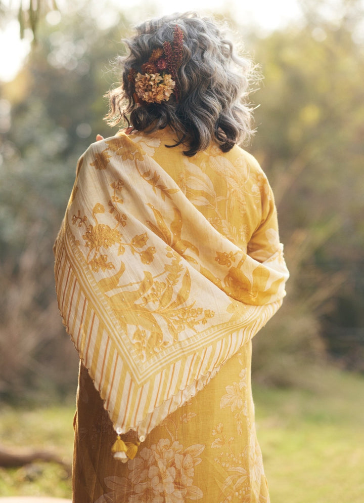 Golden Yellow Chanderi Kurta Lehenga Set Paulmi and Harsh - Fabilicious Fashion