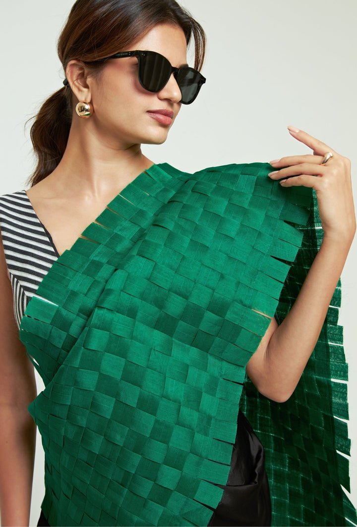 Sobariko Green And Black Organza Concept Saree SetFabilicious Fashion