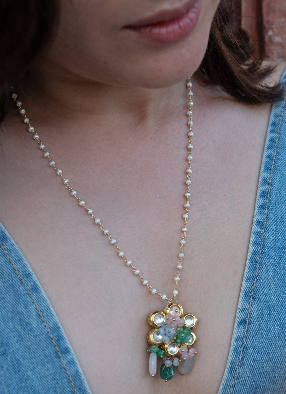 Do Taara Green And Gold Kundan NecklaceFabilicious Fashion