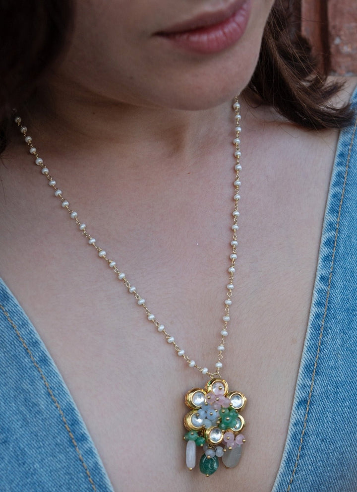 Do Taara Green And Gold Kundan NecklaceFabilicious Fashion