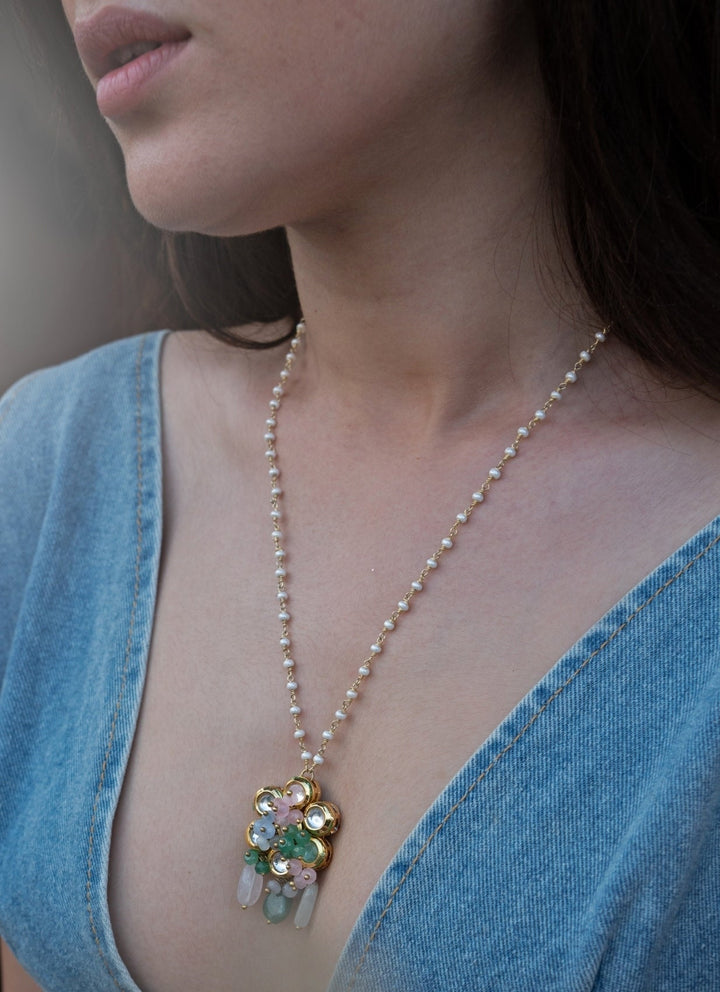 Do Taara Green And Gold Kundan NecklaceFabilicious Fashion