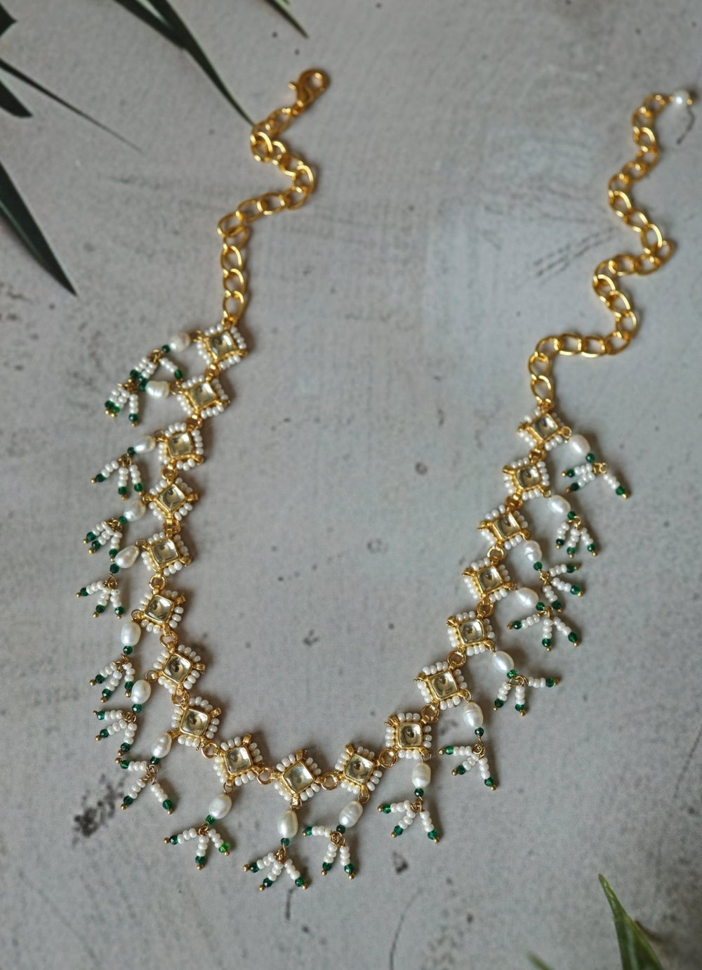 Do Taara Green And Gold NecklaceFabilicious Fashion