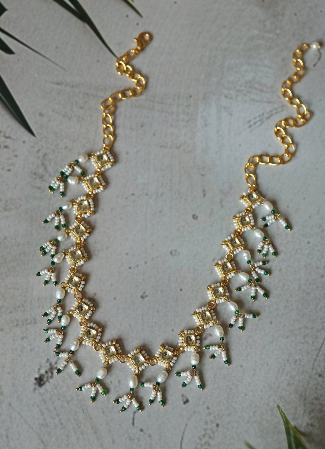 Do Taara Green And Gold NecklaceFabilicious Fashion