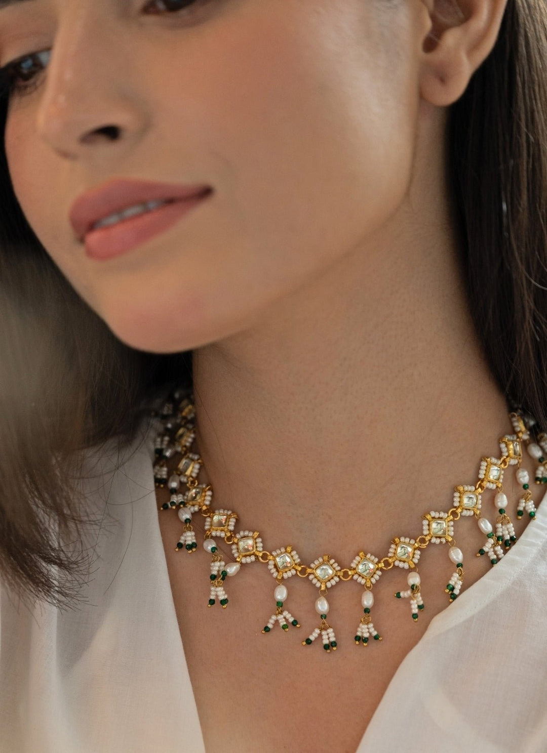 Do Taara Green And Gold NecklaceFabilicious Fashion