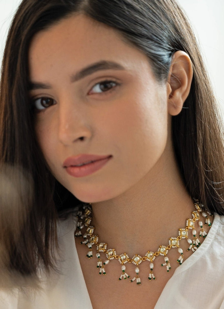 Do Taara Green And Gold NecklaceFabilicious Fashion