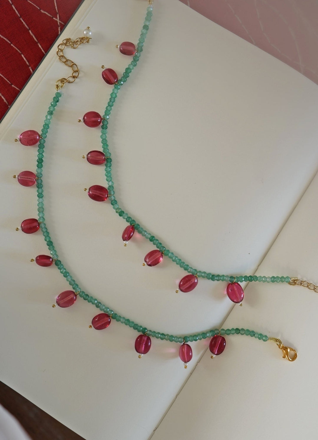Do Taara Green And Red AnkletsFabilicious Fashion