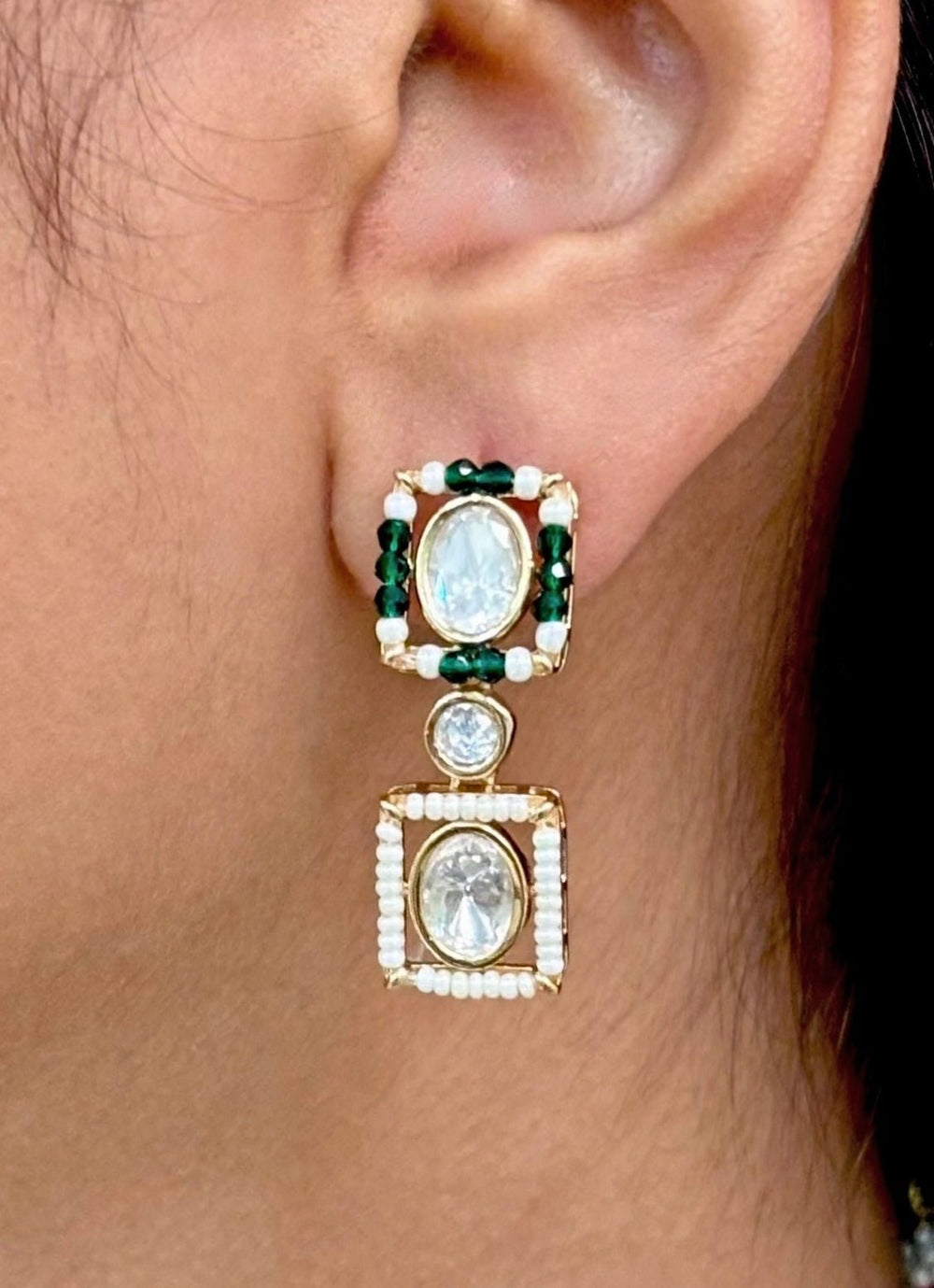 Naymee Green And White Kundan Choker SetFabilicious Fashion