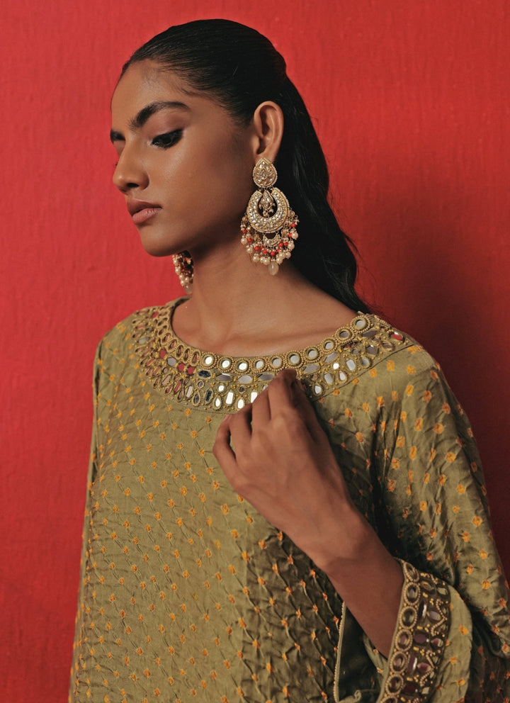 Twenty Nine Green And Yellow Bandhani Kurta Pants SetFabilicious Fashion