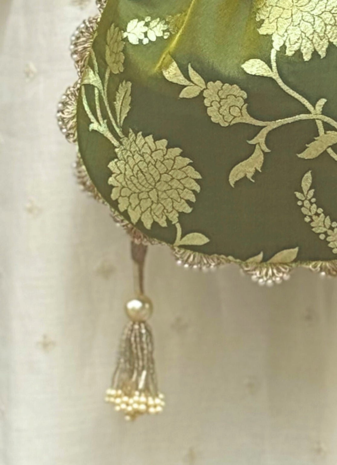 Green Banarasi Potli AMYRA - Fabilicious Fashion