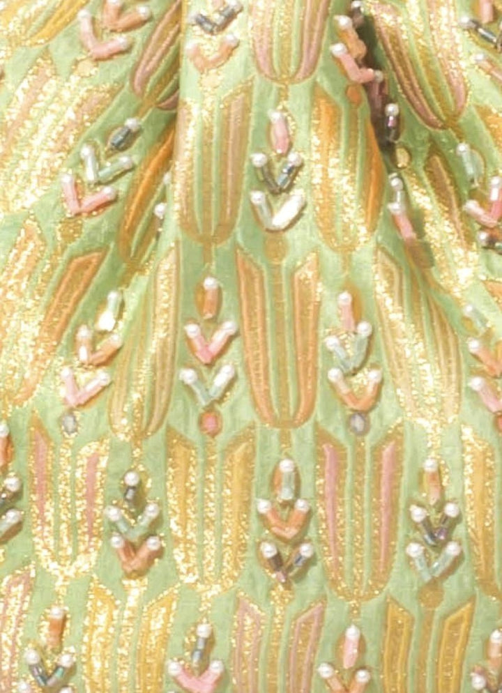 Green Banarasi Silk Vintage Purse Amyra - Fabilicious Fashion