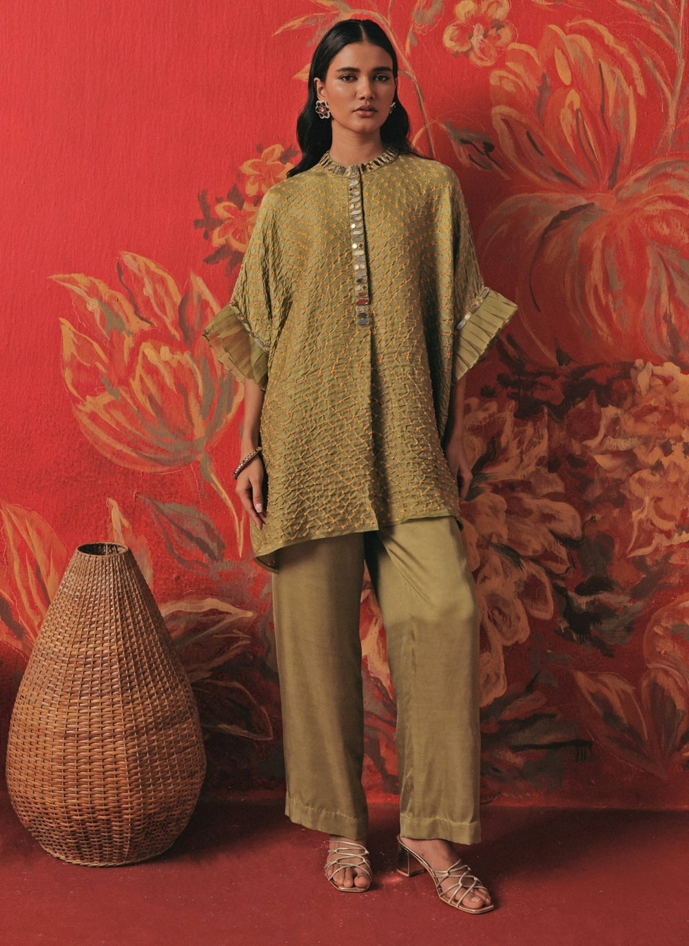 Twenty Nine Green Bandhani Kurta Palazzo SetFabilicious Fashion