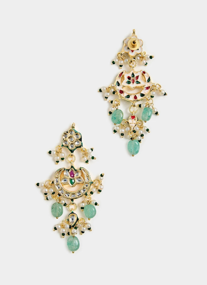 Green Beaded Kundan Choker Necklace Set Vivinia By Vidhi Mehra - Fabilicious Fashion