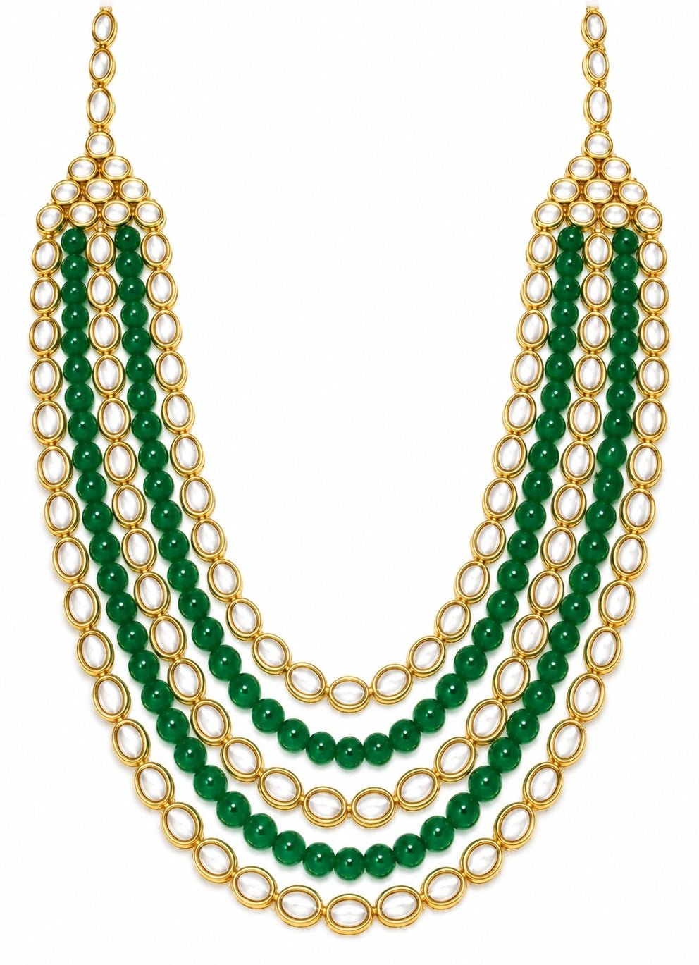 Vivinia By Vidhi Mehra Green Beaded Kundan Layered MalaFabilicious Fashion