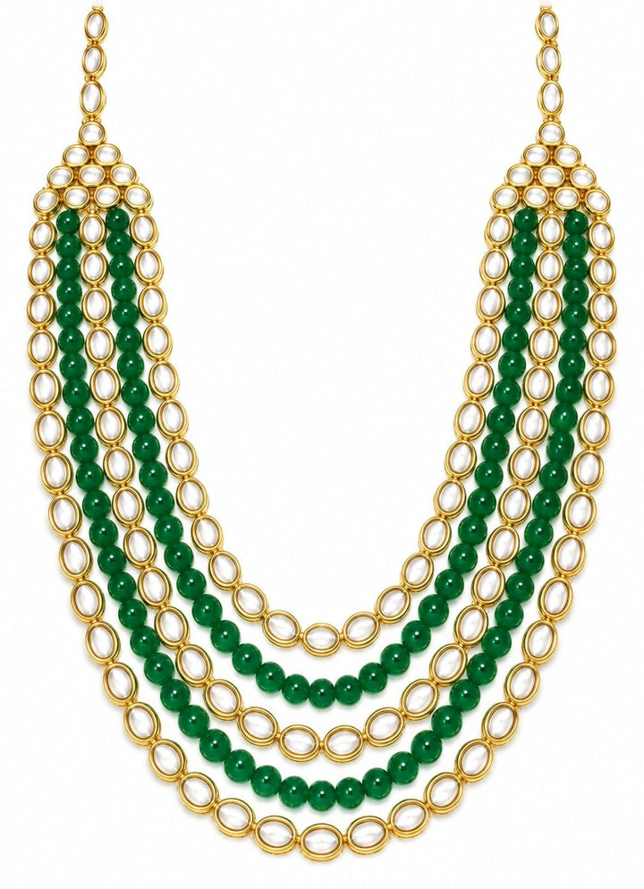 Vivinia By Vidhi Mehra Green Beaded Kundan Layered MalaFabilicious Fashion