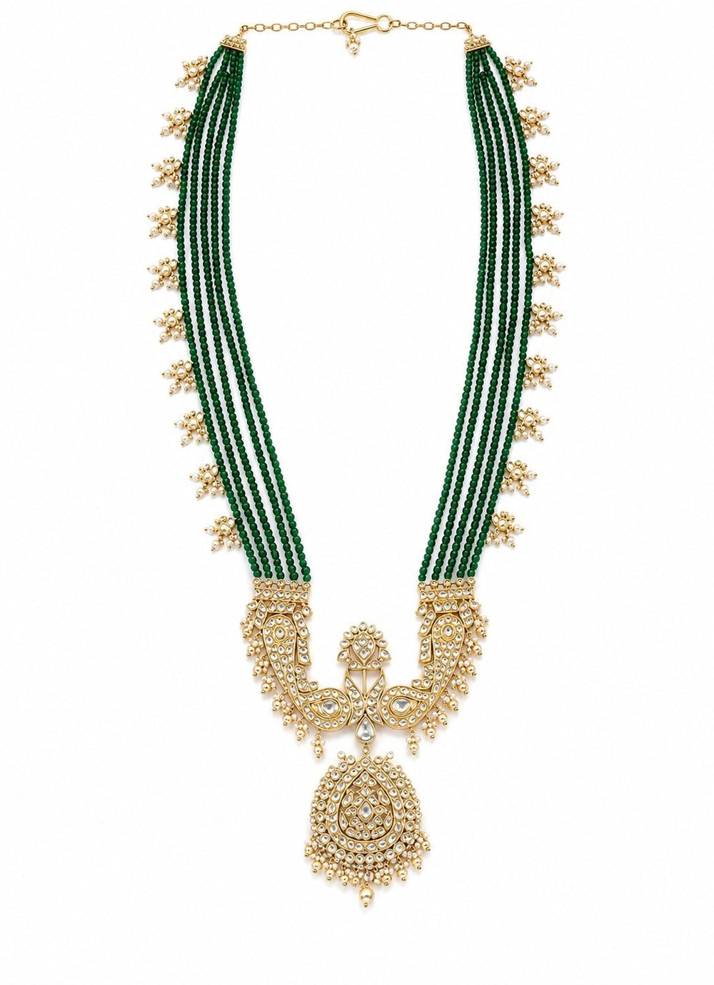 Vivinia By Vidhi Mehra Green Beaded Kundan Pendant Groom NecklaceFabilicious Fashion