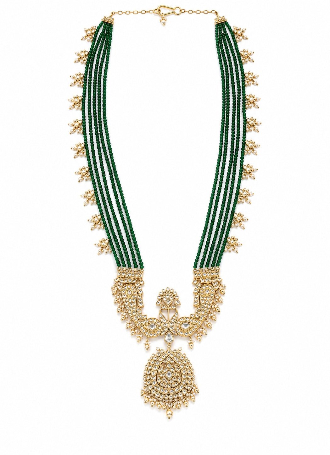 Vivinia By Vidhi Mehra Green Beaded Kundan Pendant Groom NecklaceFabilicious Fashion