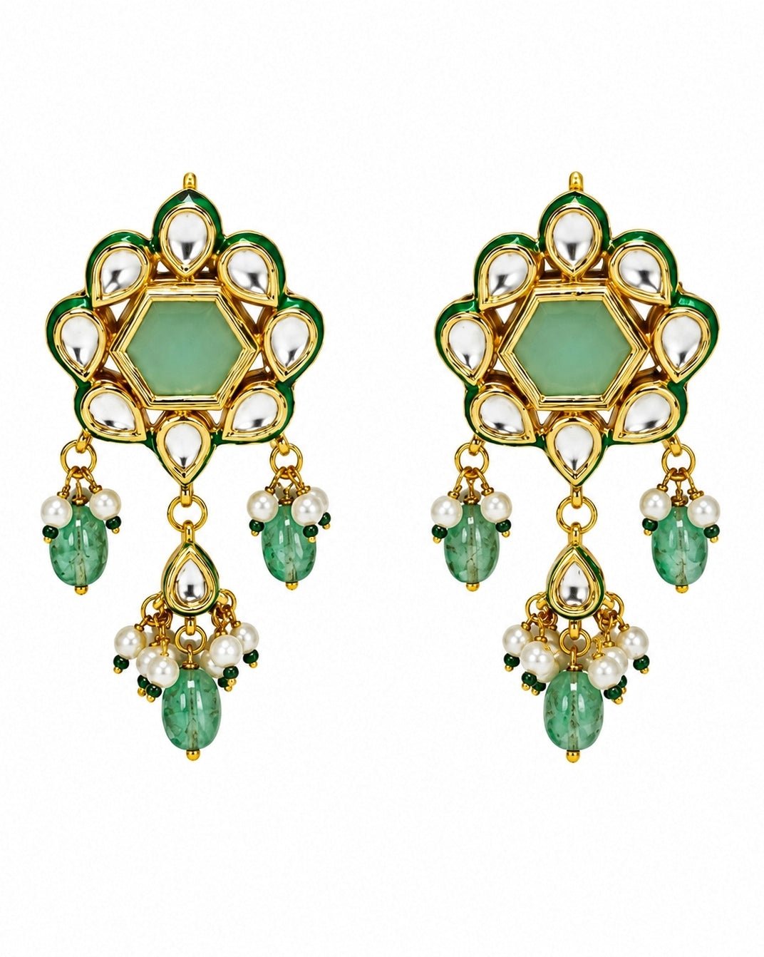 Vivinia By Vidhi Mehra Green Beaded Polki Choker SetFabilicious Fashion