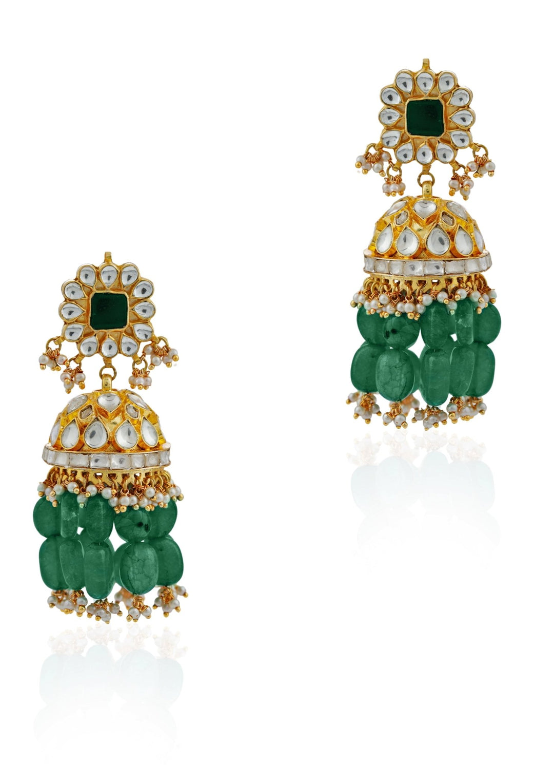 Green Beads Bridal Statement Choker Set Riana by Shikha Jindal - Fabilicious Fashion