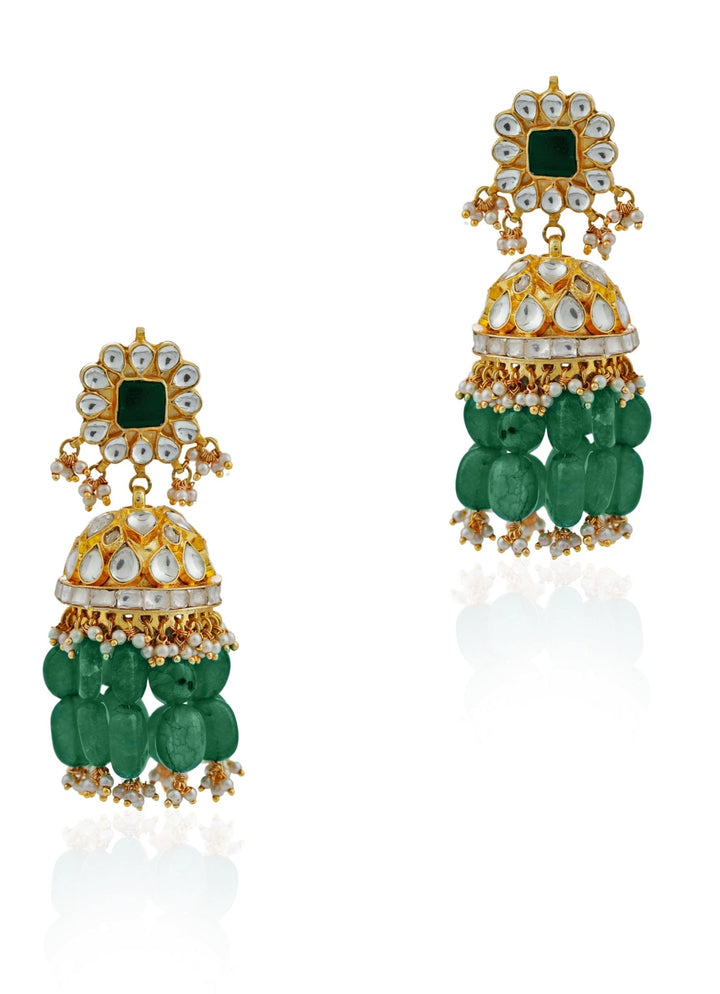 Green Beads Bridal Statement Choker Set Riana by Shikha Jindal - Fabilicious Fashion