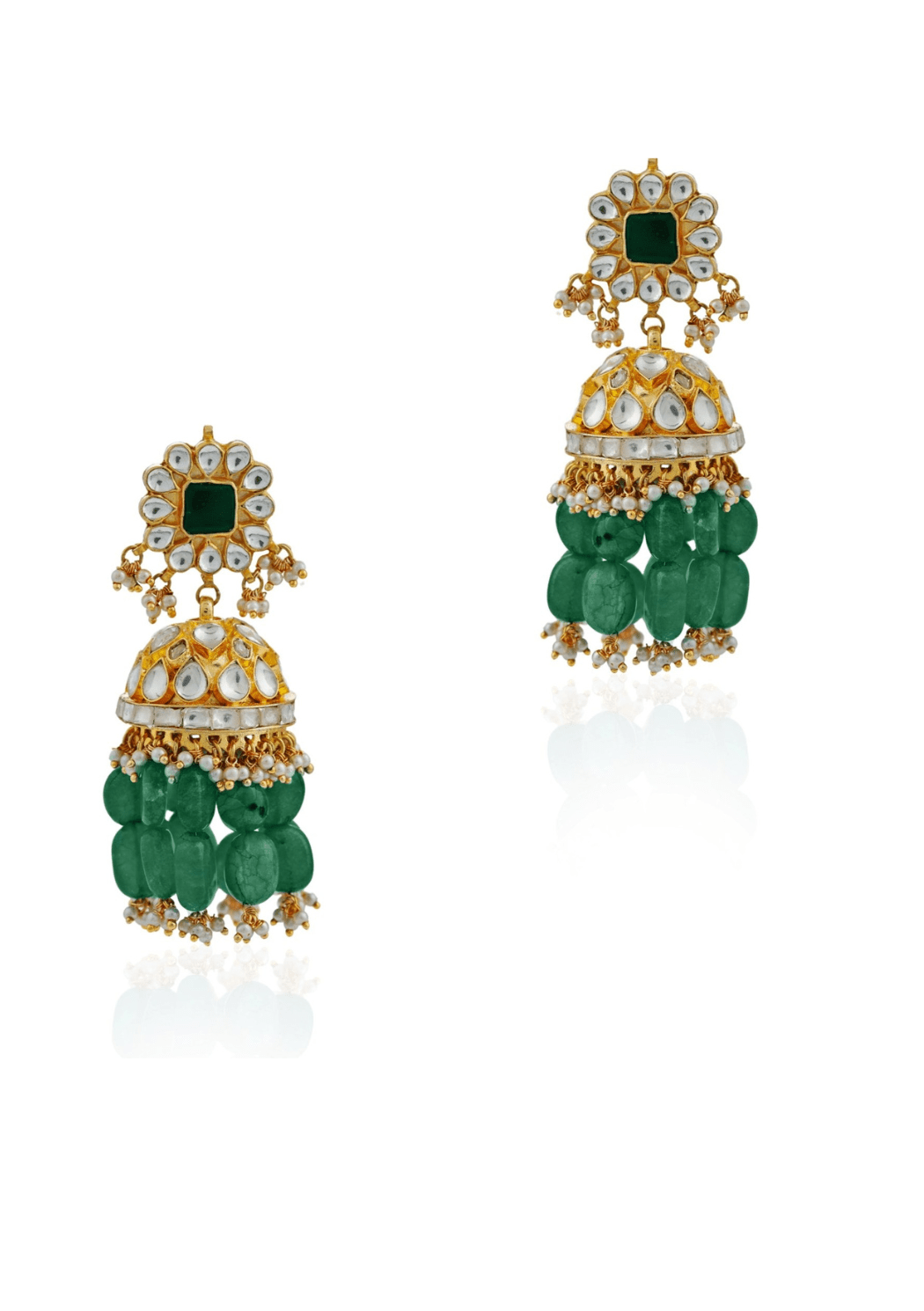 Green Beads Bridal Statement Choker Set Riana Jewellery - Fabilicious Fashion