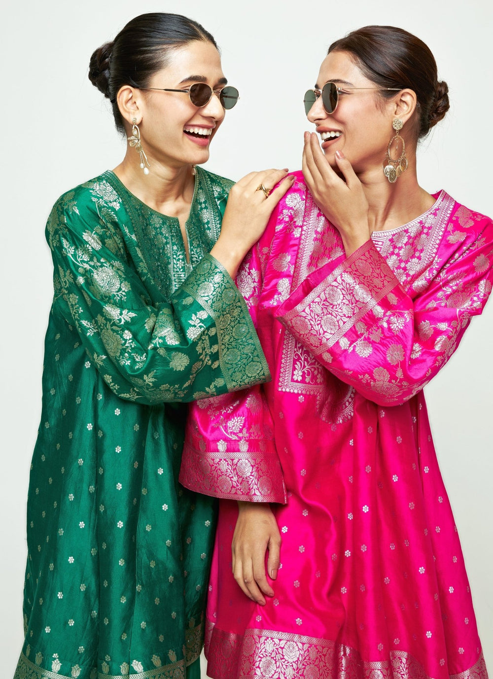 Sobariko Green Brocade Silk Kurta With Farshi Salwar SetFabilicious Fashion
