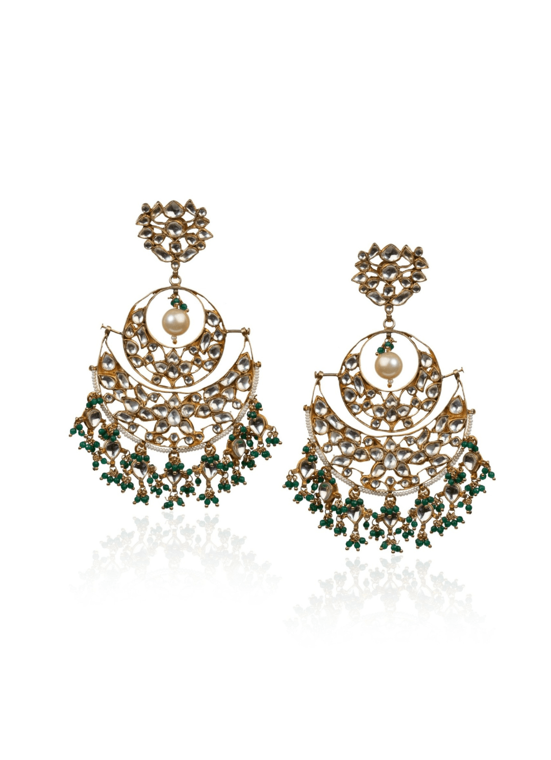 Green Chand Baali Earrings Riana by Shikha Jindal - Fabilicious Fashion