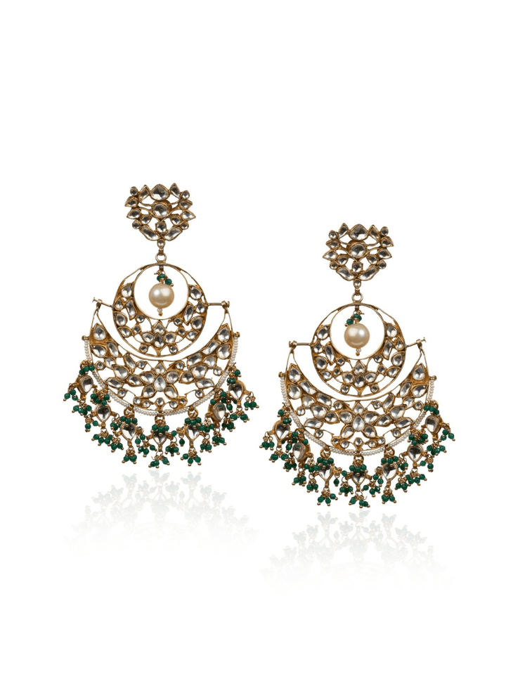 Green Chand Baali Earrings Riana by Shikha Jindal - Fabilicious Fashion