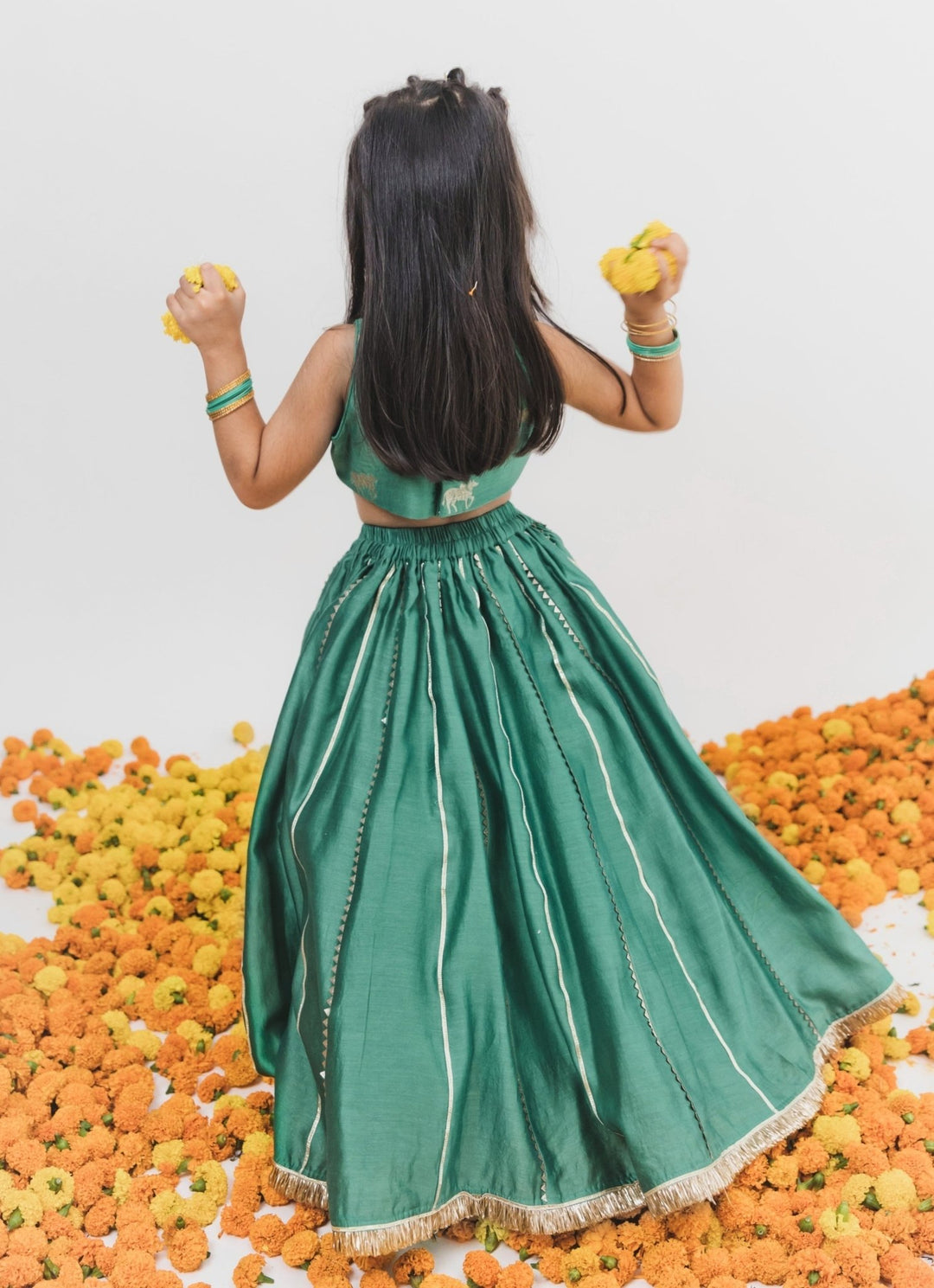 Chotibuti Green Chanderi Lehenga SetFabilicious Fashion