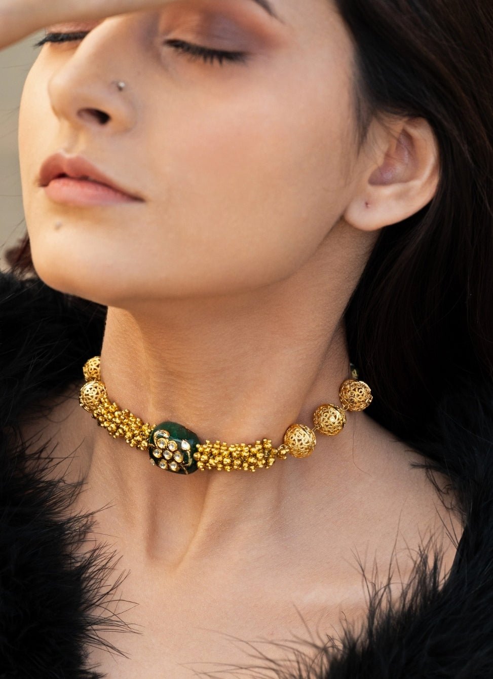 Do Taara Green Choker NecklaceFabilicious Fashion