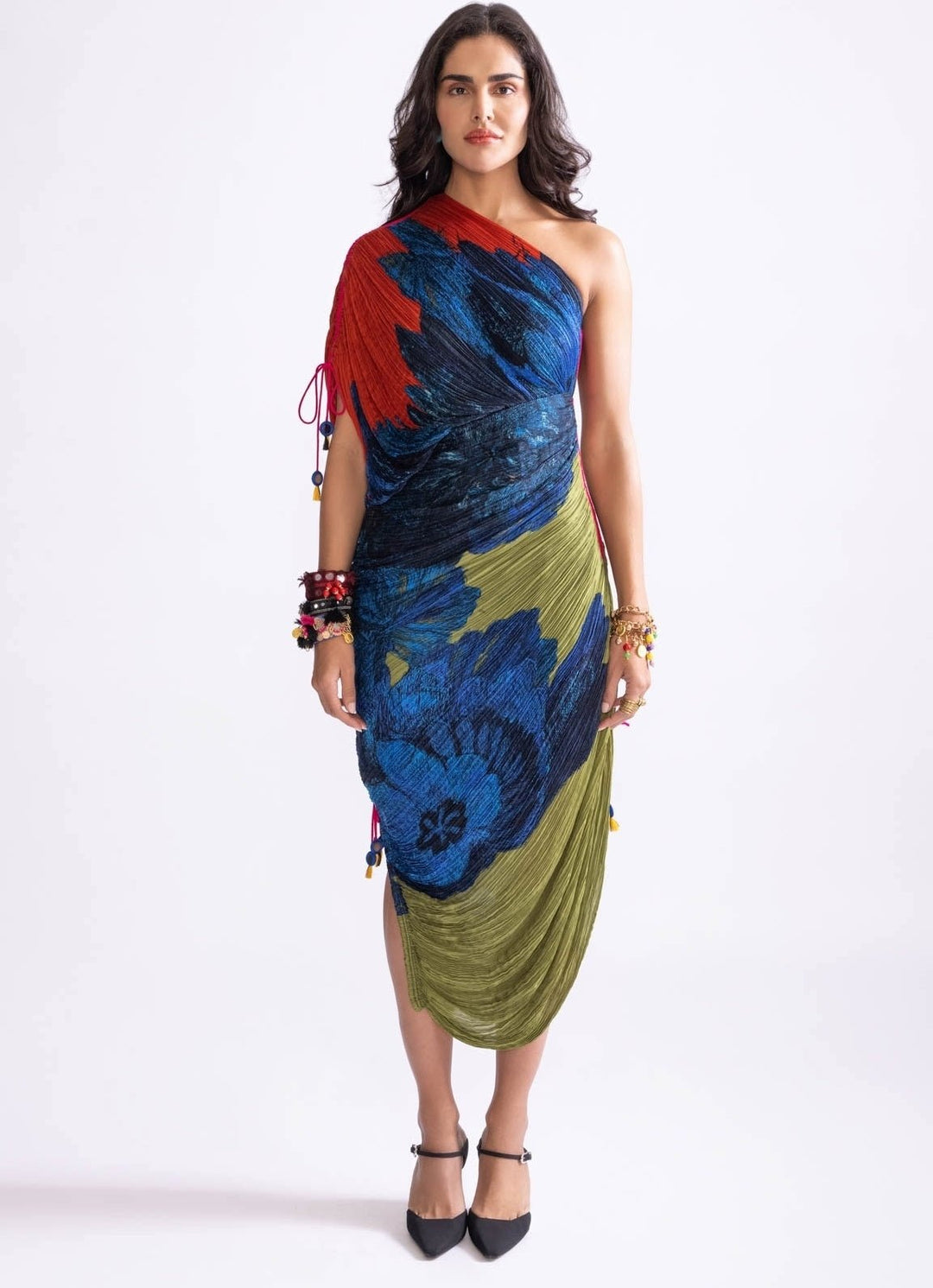 Green Daisy Print Dress Saaksha & Kinni - Fabilicious Fashion
