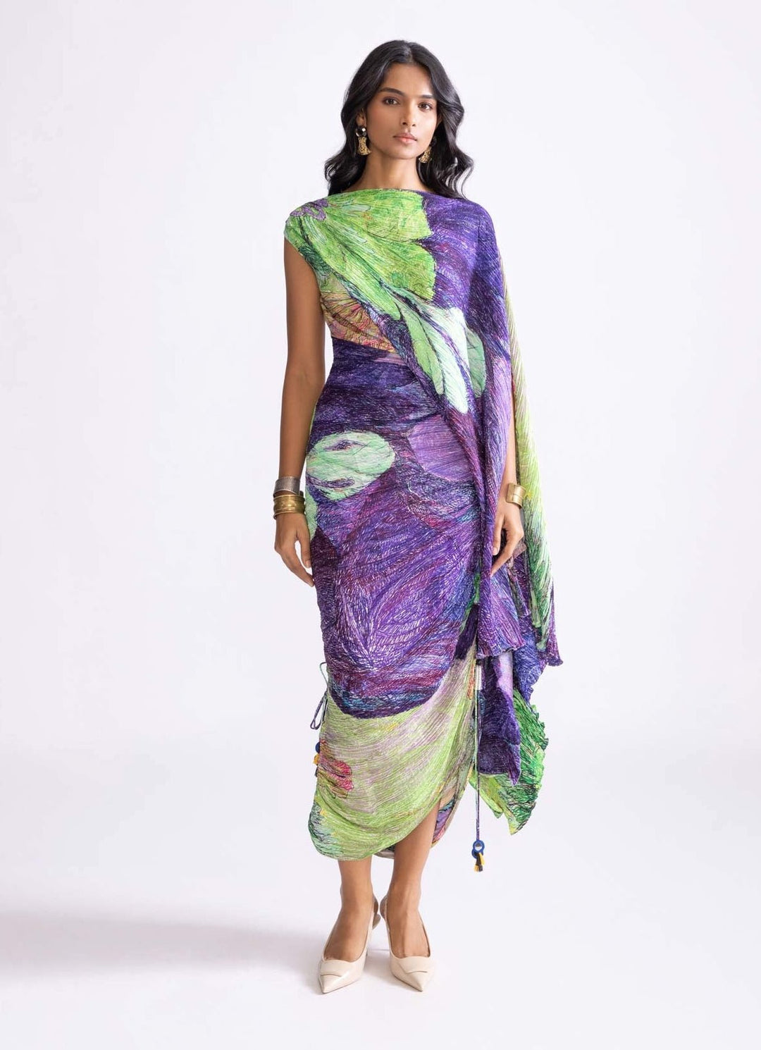 Green Daisy Print Dress Saaksha & Kinni - Fabilicious Fashion