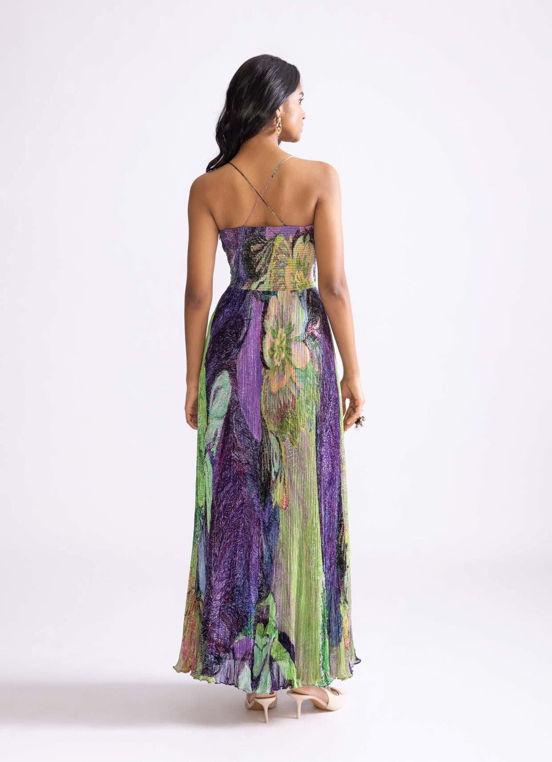 Green Daisy Print Dress Saaksha & Kinni - Fabilicious Fashion