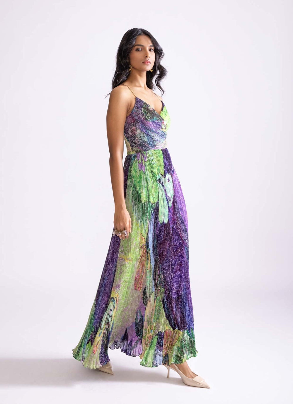 Green Daisy Print Dress Saaksha & Kinni - Fabilicious Fashion